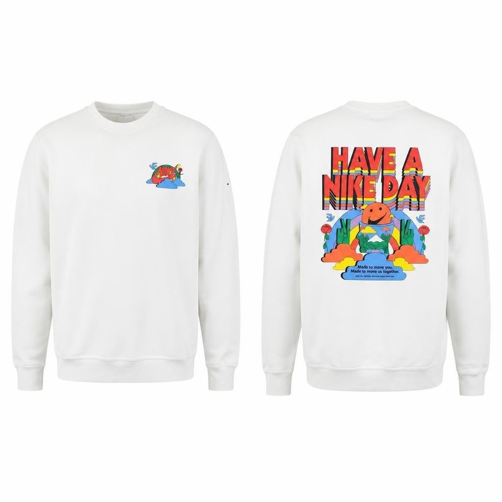 Nike Sweatshirt Mens M White Streetwear Pullover Athleisure